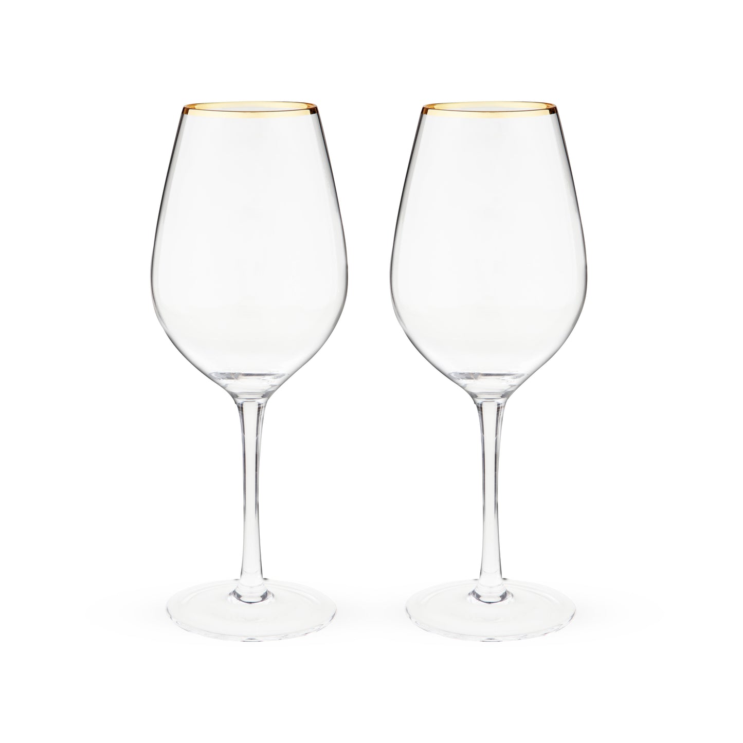 Gilded Stemmed Wine Glasses, Set of 2