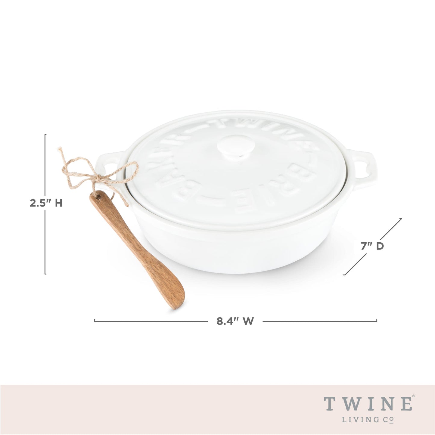 Ceramic Brie Baker & Wood Spreader Set