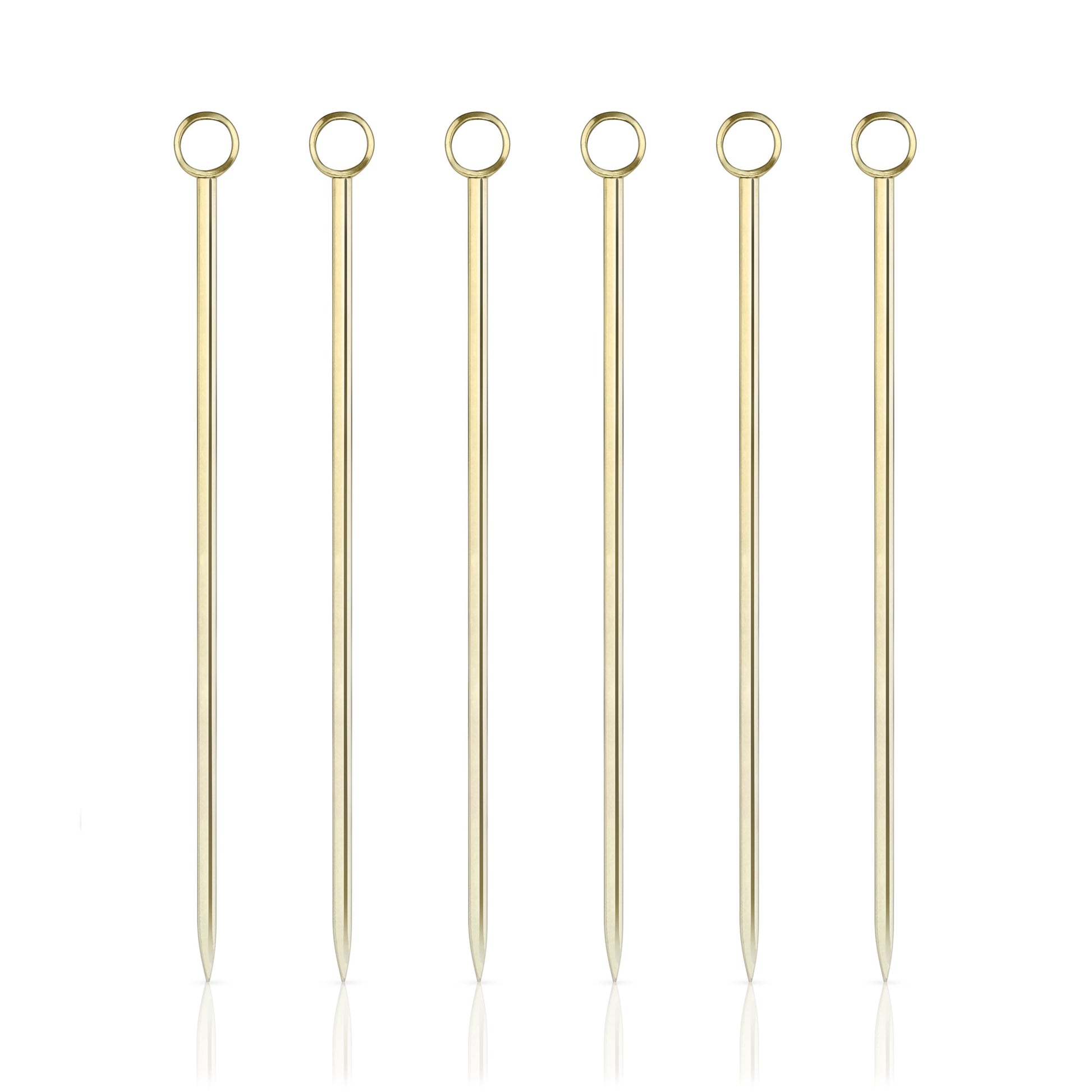 Belmont Cocktail Picks in Gold, Set of 6