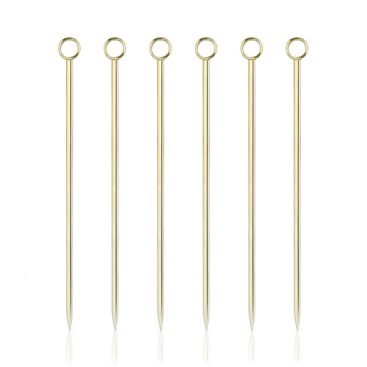 Belmont Cocktail Picks in Gold, Set of 6