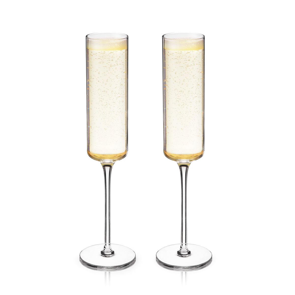 Laurel Crystal Champagne Flutes, Set of 2
