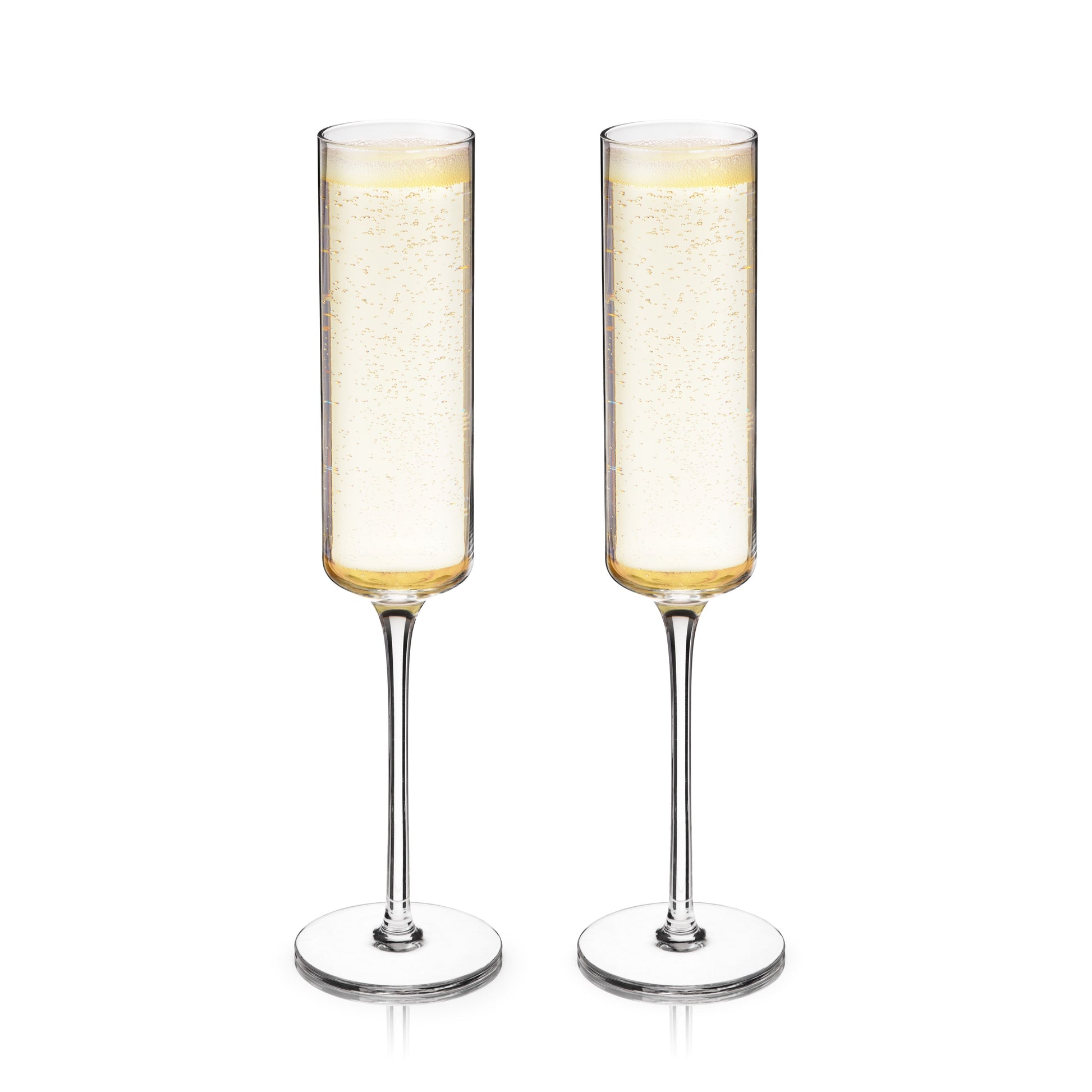 Laurel Crystal Champagne Flutes, Set of 2