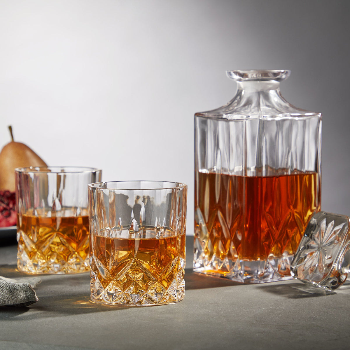 Admiral Crystal 3-Piece Decanter & Tumbler Set