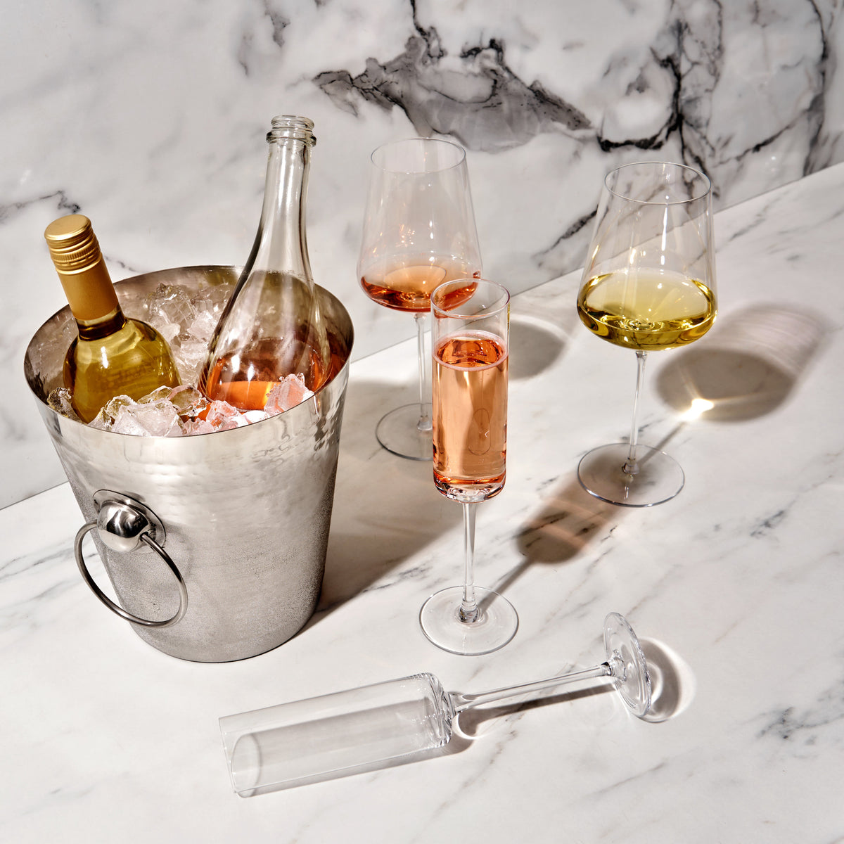Laurel Crystal Champagne Flutes, Set of 2