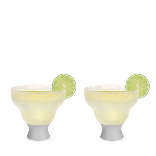 Glass FREEZE Margarita Cooling Cup in Gray, Set of 2