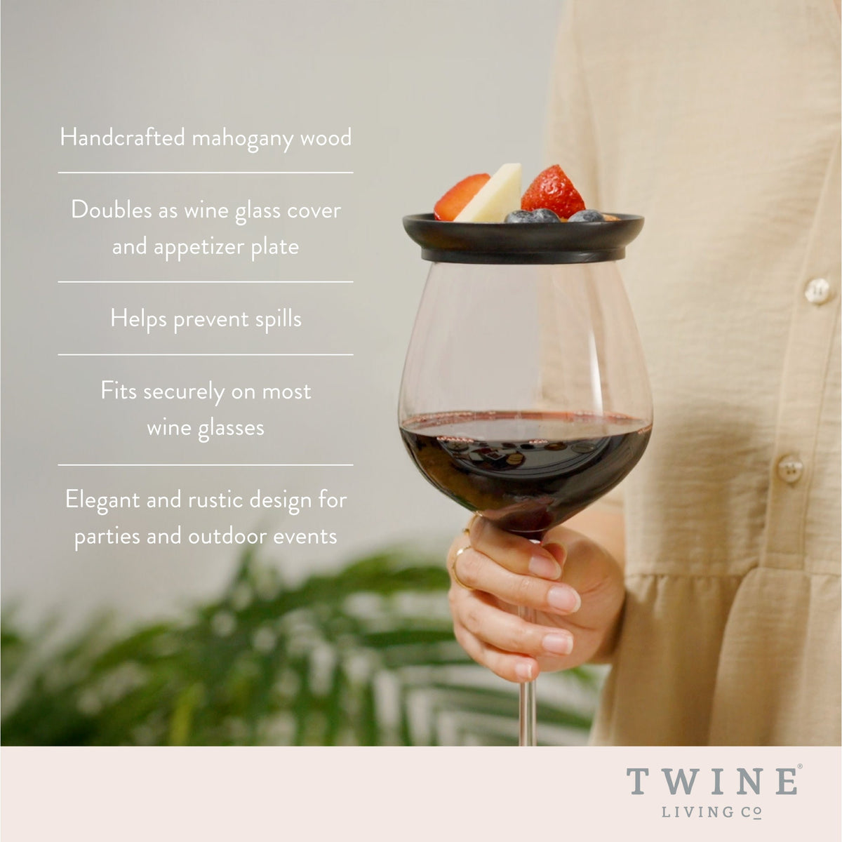 Wine Glass Topper Appetizer Plates, Set of 4