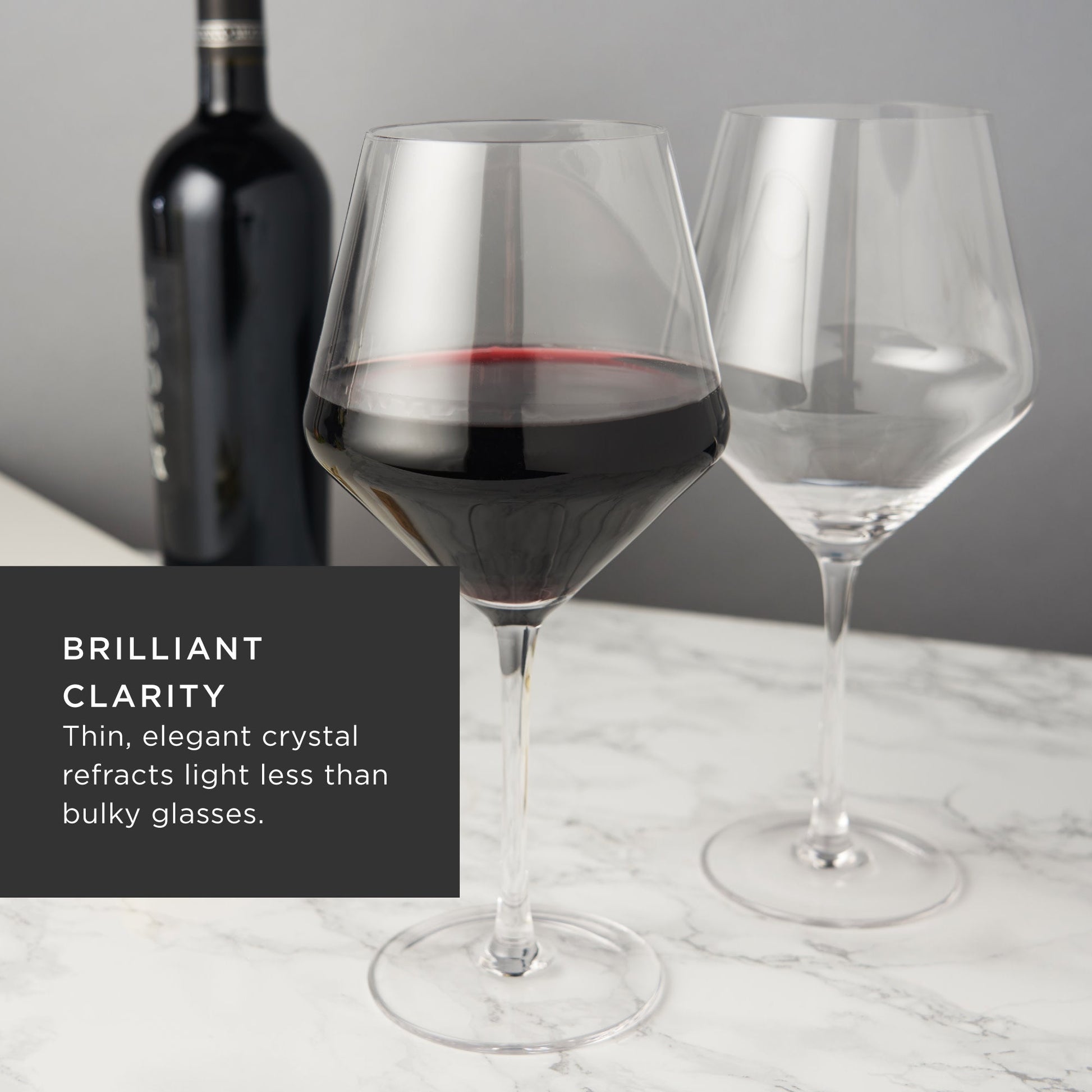 Raye Crystal Angled Burgundy Glasses, Set of 2