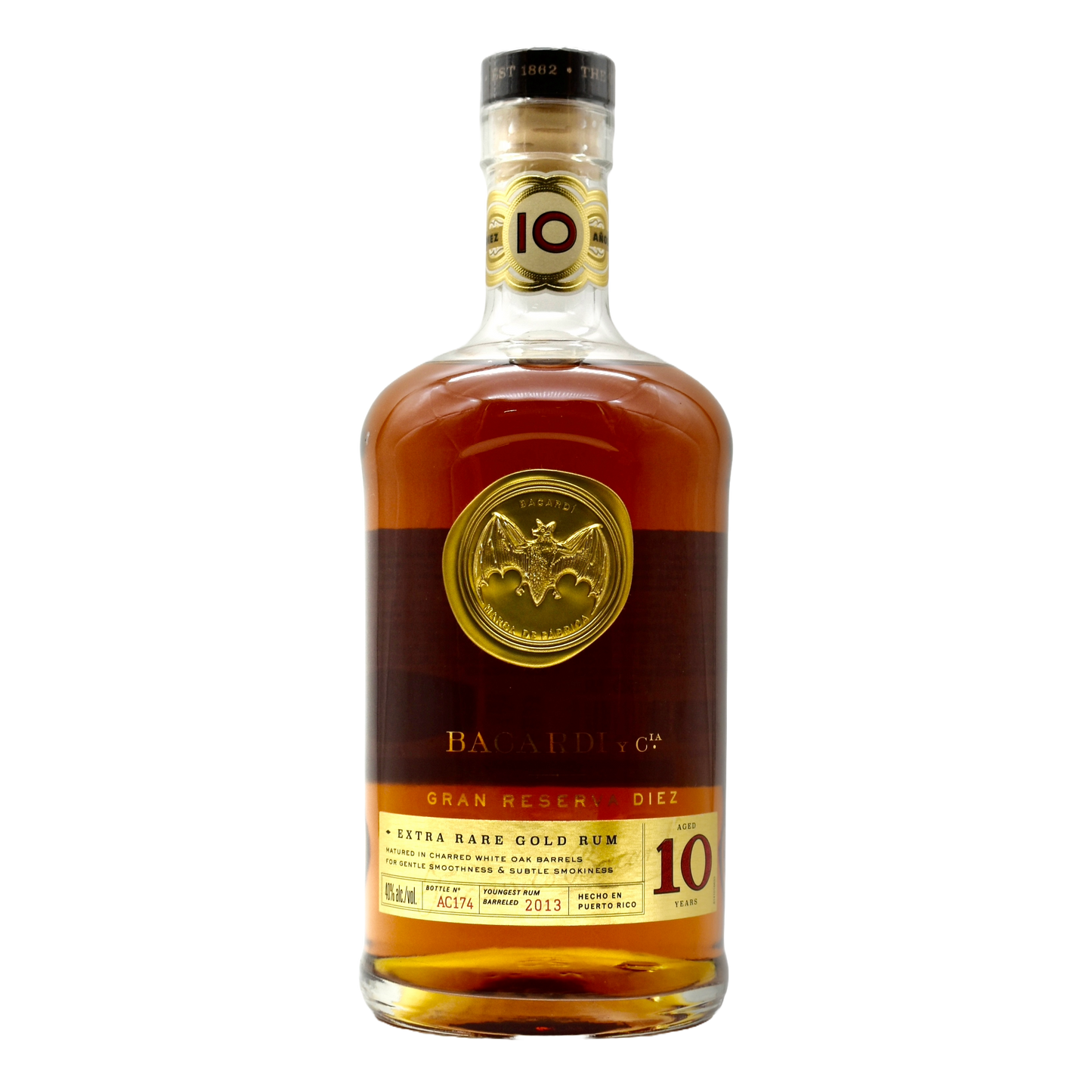 Bacardi Rum Gold 10Yr 750ml