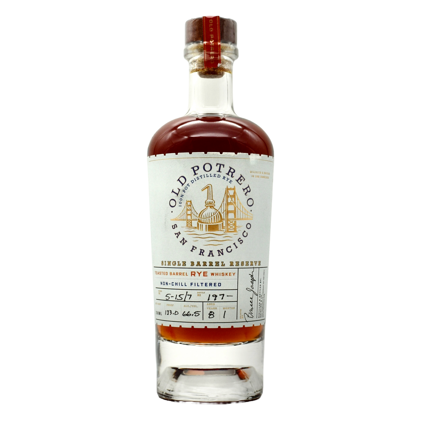 Old Potrero Rye Whiskey Toasted 750ml